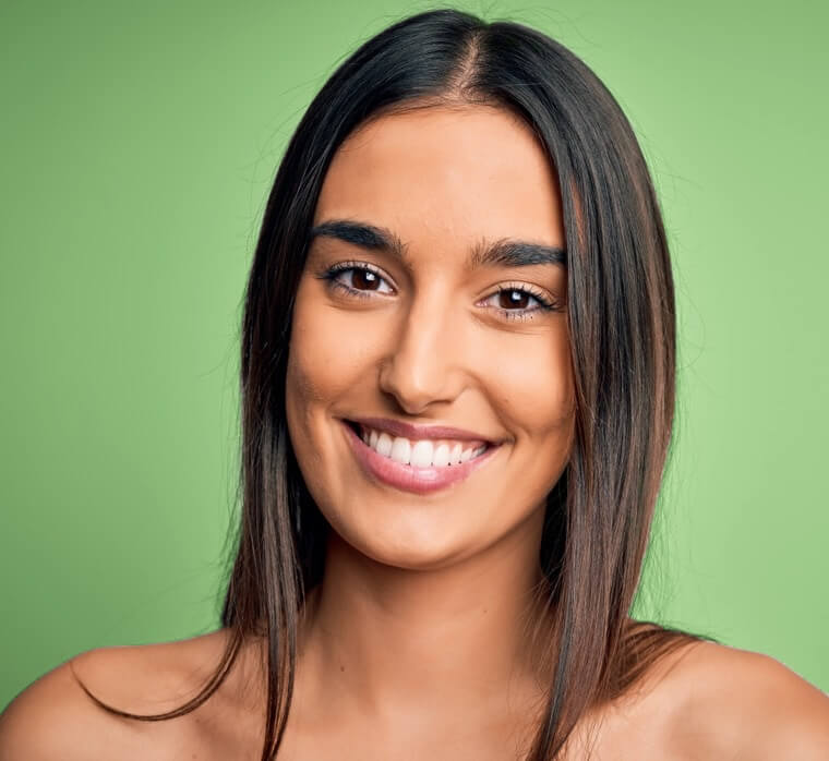 Smiling woman with beautiful skin